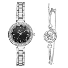 Load image into Gallery viewer, Christmas Gift Luxury 2 PCS Set Watch Women Silver Rhinestone Bracelet Watch Jewelry Ladies Female Hour Casual Quartz Wristwatches Dropshipping