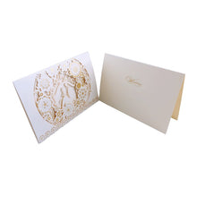 Load image into Gallery viewer, 1pcs White Gold Laser Cut Groom And Bride Wedding Invitation Cards Customize Printable Elegant Wedding Decoration Party Supplies