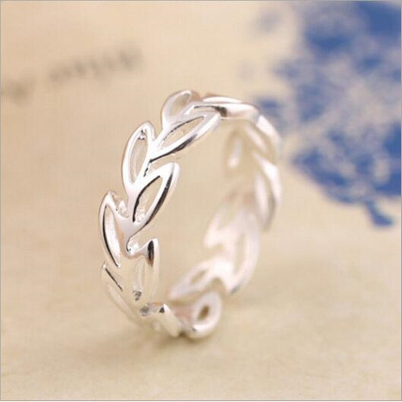 Christmas Gift Free Shipping Beautiful 925 Sterling Silver Jewelry Popular Simple Hollow Leaves Branch Exquisite Opening Rings   R008
