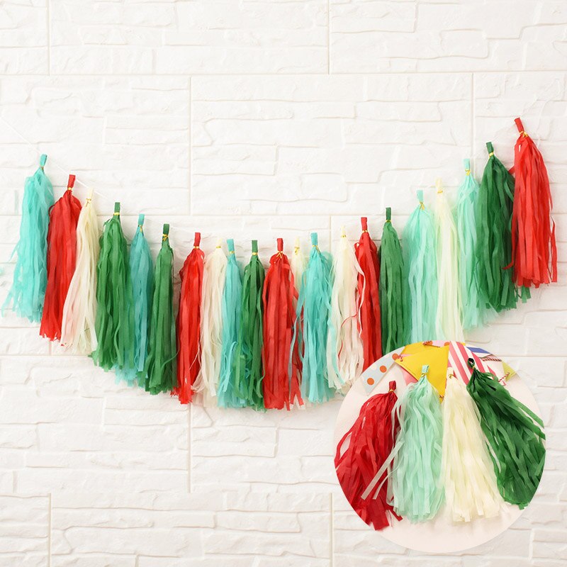 20pcs Party Wedding Decoration Paper Tassel Garland Bride Hanging Mermaid Party Supplies  Party Birthday Baby Shower Decoration