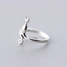 Load image into Gallery viewer, Christmas Gift New Fashion Sweet Popular Cute Animal 925 Sterling Silver Jewelry Not Allergic Exquisite Cat Simple Opening Rings  R118