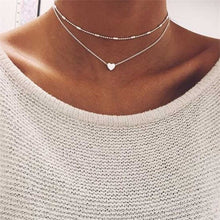 Load image into Gallery viewer, IPARAM Tiny Heart Necklace Women&#39;s Vintage Bohemian SHORT Chain Moon Star Coin Pendant Choker Necklace Jewelry Gift
