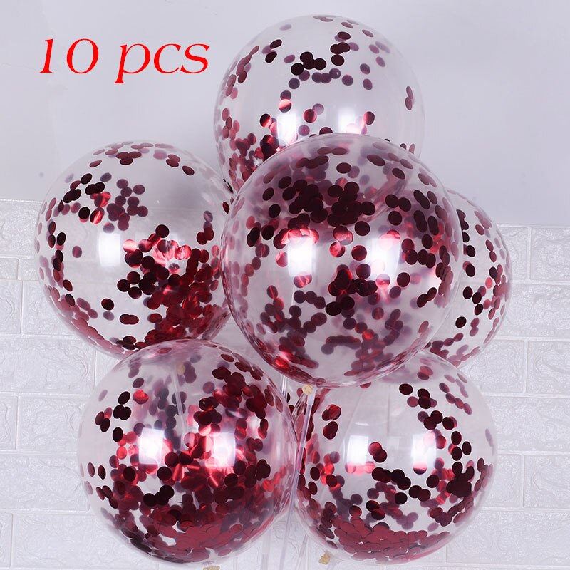 10pcs Clear Latex Confetti Balloons Gold Foil Confetti Transparent Balloon Birthday Baby Shower Wedding Party Decorations Balls