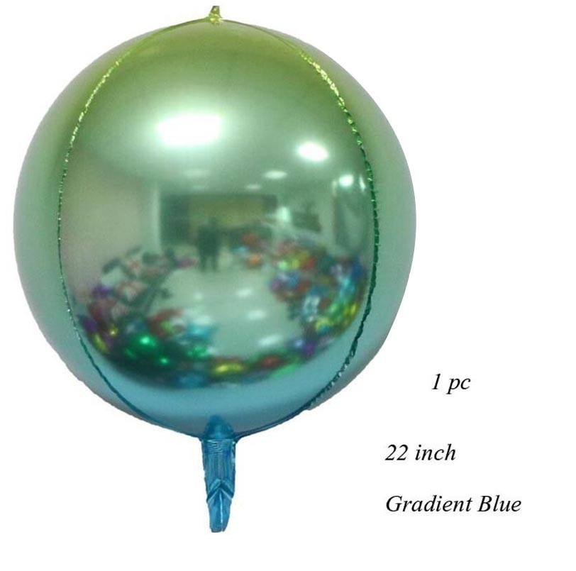 1PC 22 Inch Gradient Color 4D Disco Helium Balloon Rainbow Birthday&Wedding Party Decoration Photo Prop For Baby Shower Supplies