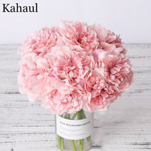 Load image into Gallery viewer, Skhek peony artificial artificial silk flowers for home decoration wedding bouquet for bride high quality fake flower faux living room