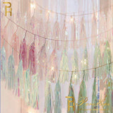 Wedding Decoration Iridescent Paper Tassel Garland For Mermaid Baptism Birthday Baby Shower Decorations Unicorn Party