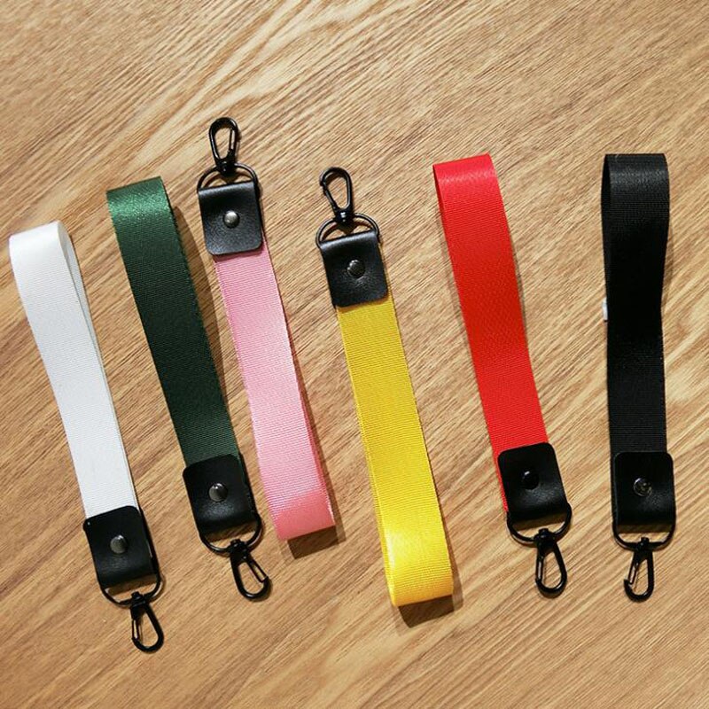 6 Solid Colors Ribbon Keychain Key Chain Lanyard For Phone Case Wallet Ribbon For Women Bag Charms Cars Keyring Key Ring