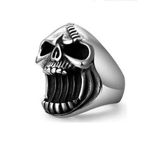 Load image into Gallery viewer, Skhek Fashion Men Jewelry Skull Rings Punk  Vintage Scar Jaw Stainless Steel Ring For Men Accessoires Beer Bottle Opener