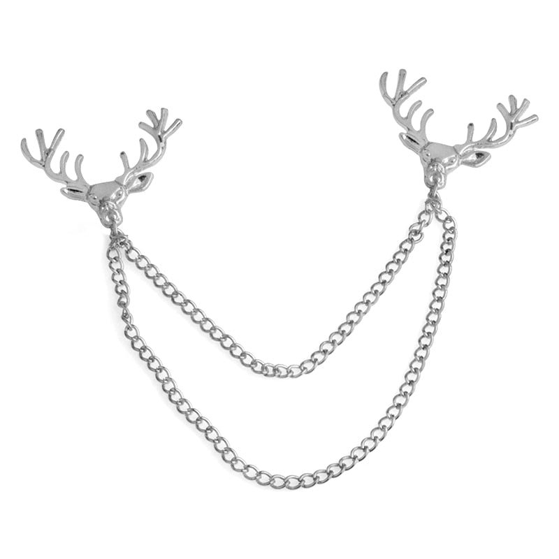 New Fashion Christmas deer brooch Vintage Santa Elk Deer collar pin tassel Brooches collar punk pins jewelry Christmas Gift