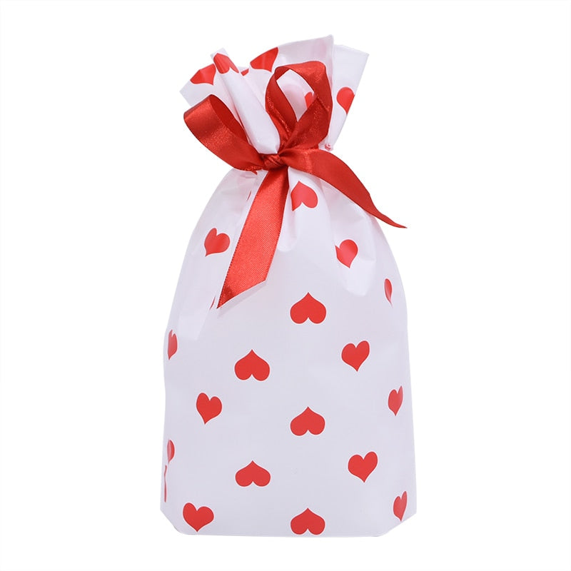 5/10pcs Candy Cookies Gift Bags With Ribbon Snack Biscuit Baking Package Wedding Birthday Party Decoration Christmas Gift Bags