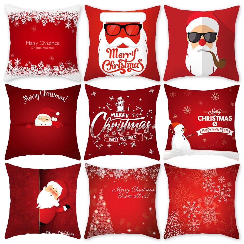 Christmas Gift PATIMATE Red Santa Noel Pillowcase Christmas 2021 Merry Christmas Ornaments Christmas Decor for Home Happy New Year 2022 Navidad