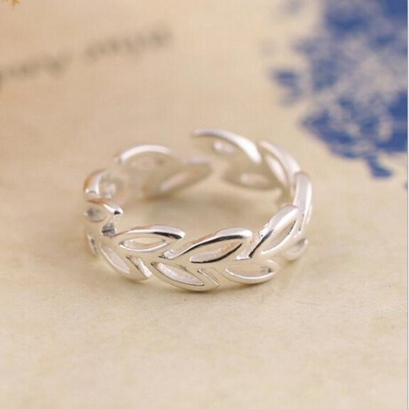 Christmas Gift Free Shipping Beautiful 925 Sterling Silver Jewelry Popular Simple Hollow Leaves Branch Exquisite Opening Rings   R008