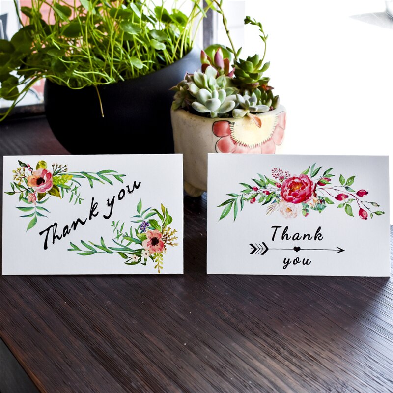 Gift Cards Floral Thank you cards with envelope stickers custom Invitations Notes cards Blank inside Greeting Cards Postcards