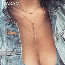 Load image into Gallery viewer, IPARAM Tiny Heart Necklace Women&#39;s Vintage Bohemian SHORT Chain Moon Star Coin Pendant Choker Necklace Jewelry Gift