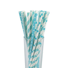 Load image into Gallery viewer, 25pcs Paper Straws Party Supply Colorful Mixed Paper Straw Birthday Party Decorations Kids Baby Shower Paper Drinking Straws