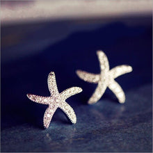 Load image into Gallery viewer, Christmas Gift New Fashion Anti-allergic 925 Sterling Silver Jewelry  Micro-embedded Crystal Starfish Personality Exquisite Earrings   E037
