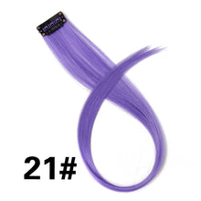 Load image into Gallery viewer, Synthetic Long Straight Women High Temperature Synthetic Clip In Hair Extension Hairpiece Purple Pink Red Blue Rose Colorful