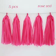 Load image into Gallery viewer, 5pcs Wedding Decoration  Rose Gold Tissue Paper Tassels Garland Bachelorette Birthday Party Baby Shower Anniversary Decor