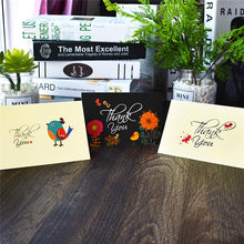 Load image into Gallery viewer, Thank You Card Floral Greeting Cards with Envelope Stickers Blank Inside 6x4 Notes Cards Thanksgiving Day Gift Postcards