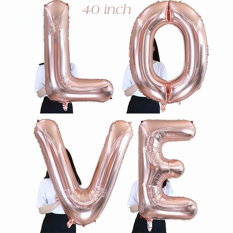 40'' LOVE Letter Foil Balloons Wedding Balloons Valentines Day Wedding Birthday Party Decoration Adult Kids Gender Reveal Ballon
