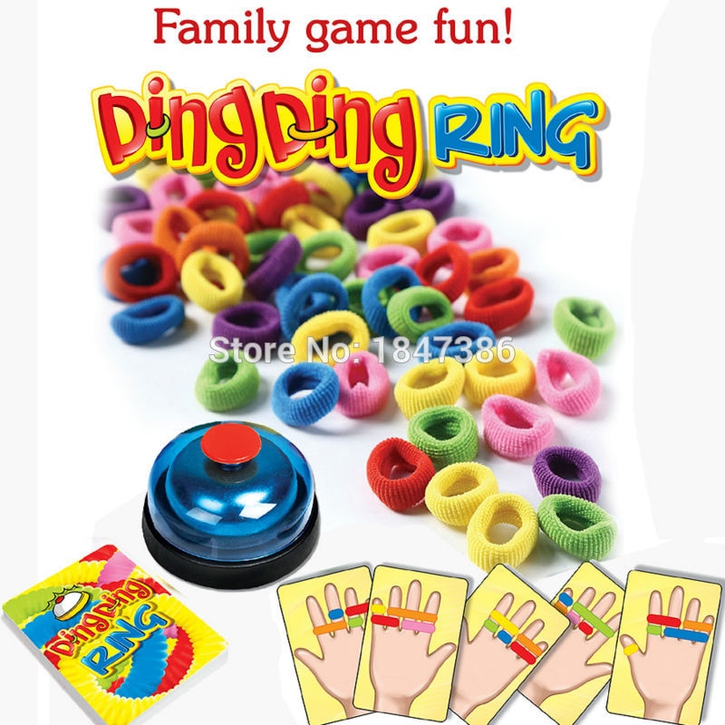 Skhek  Funny Challenge Ring Ding Toy Family Party  Games Great Practical Gadgets For 2-6 Players With 24 Picture Cards 60 Hair  1 Bell