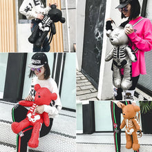 Load image into Gallery viewer, Skhek Back to school supplies Fashion Skeleton Bear Female Backpack Punk Style School Bags Designer Backpacks For Adolescent Girls Gifts WHDV0324