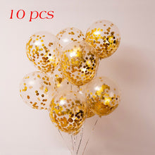 Load image into Gallery viewer, 10pcs Clear Latex Confetti Balloons Gold Foil Confetti Transparent Balloon Birthday Baby Shower Wedding Party Decorations Balls
