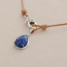 Load image into Gallery viewer, Skhek Woman Chokers Necklaces Lapis Lazuli Genuine Leather Short Charm Collar New Fashion Pendant Necklece Jewelry