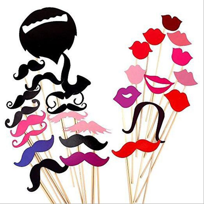 HOMEBEGIN 58pcs Fun Wedding Photo Booth Props Birthday Gifts Photobooth Mr Mrs Just Married Wdding Decoration Party Supplies