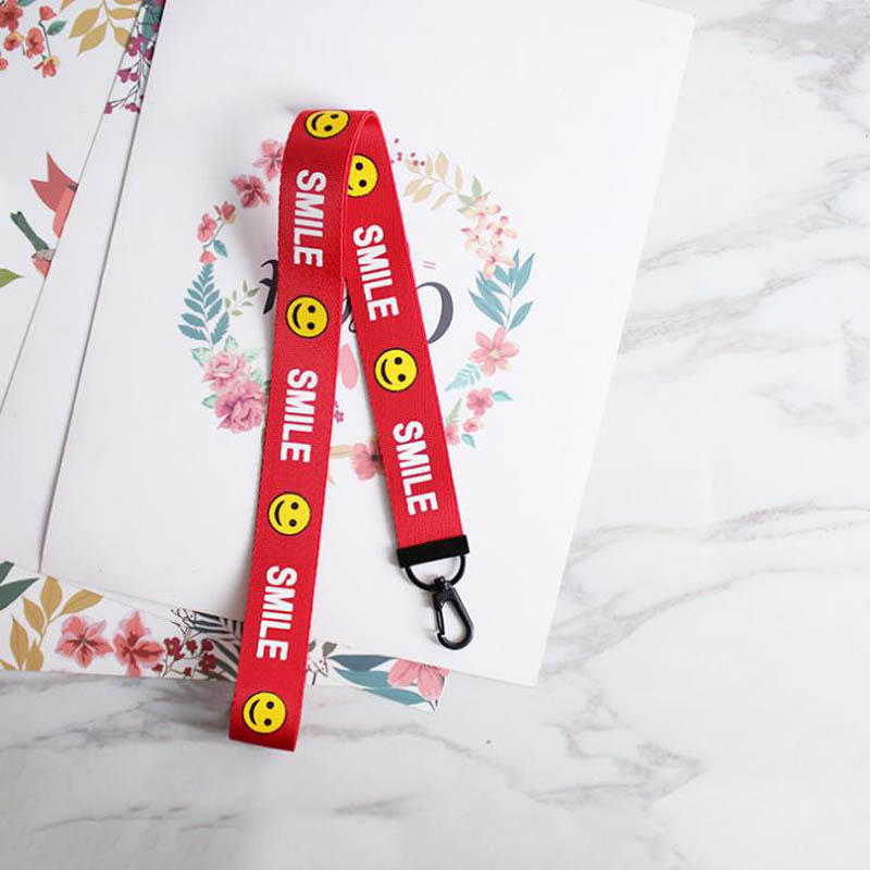 Smile Ribbon Band Keychain Key Chain Lanyard For Women Phone Case Wallet Short Long Ribbon For Bag Charms Car Key Ring Jewelry