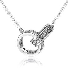 Load image into Gallery viewer, Skhek Sterling Silver Jewelry Korean Version Of The New Simple Fashion Bicyclic Brilliant Clavicle Chain Pendant Necklaces  XL007
