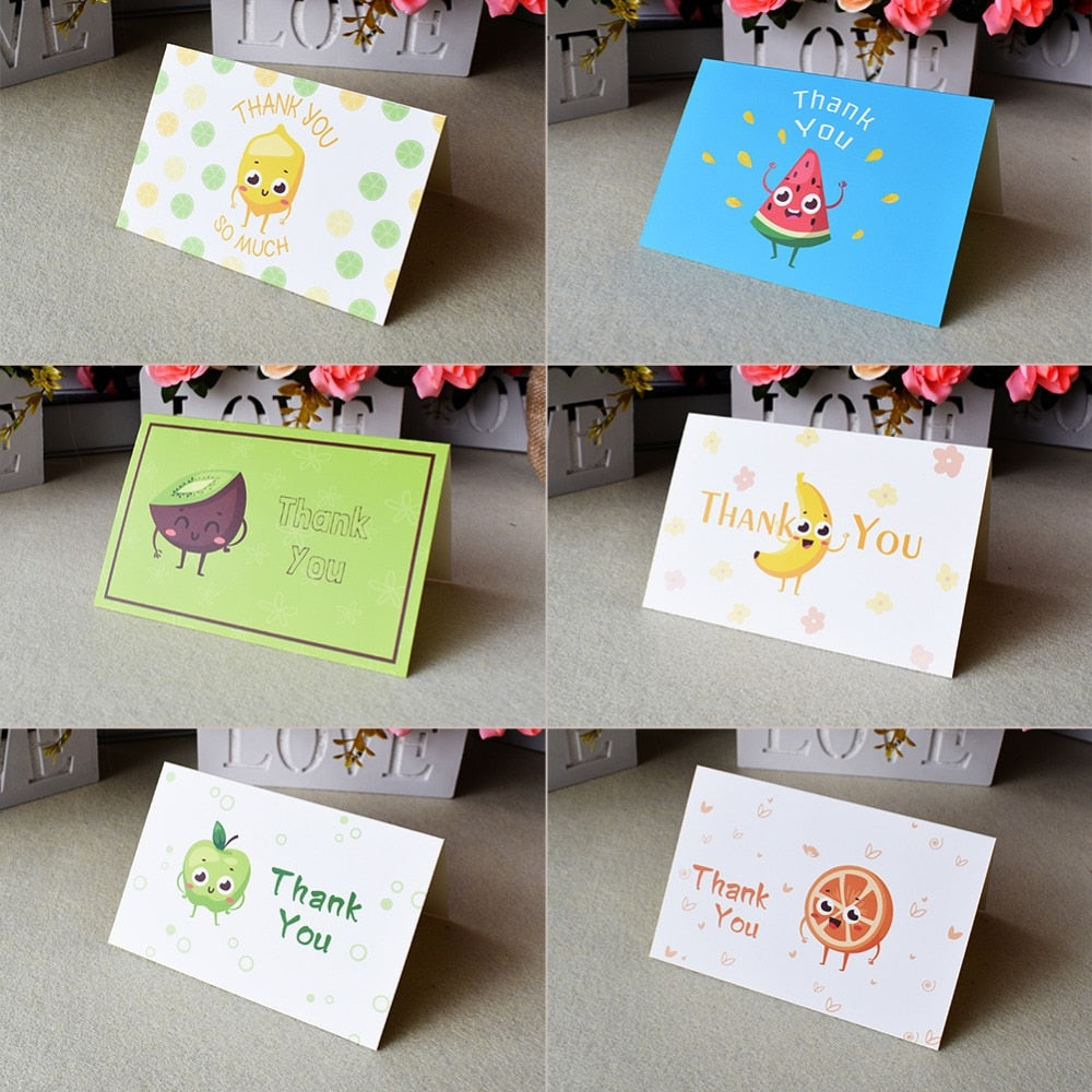 6pcs Thank You Cards with Envelopes Custom Birthday Card Invitations Notes Card Blank Inside 6x4 Greeting Cards Postcards
