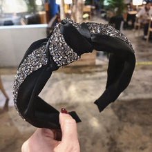 Load image into Gallery viewer, Women Hairbands Knotted Headbands Crystal Rhinestone Wide Hair Bands  Girls Vintage Twisted Tie Headwear for Hair Accessories