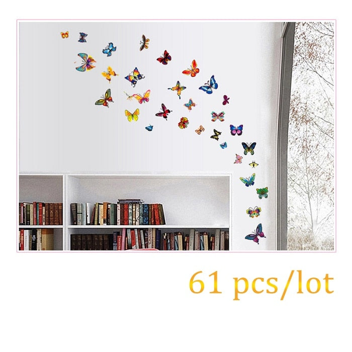 DIY Home Decoration Wall Switch Butterfly Stickers Colorful Label Decor