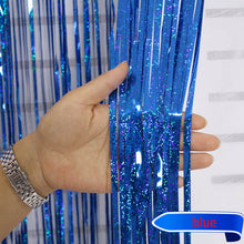 Load image into Gallery viewer, 2-4M Photo Booth Backdrop Tinsel Glitter Curtain Metallic Foil Backdrop Rain Curtain Baby Shower Wedding Party Decoration Drapes