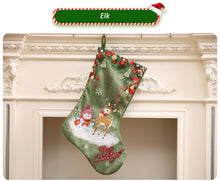 Load image into Gallery viewer, Christmas Gift Green Christmas Socks Gift Bag Christmas Decorations Large Printed Christmas Socks Gifts Candy Socks Hanging Ornaments