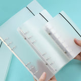 Skhek Back to school supplies Simple Style Translucent Matte Binder Loose Strap Loose Leaf Inner Core A6 A7 Notebook Diary A5 Planner Office Supplies