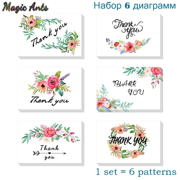 Gift Cards Floral Thank you cards with envelope stickers custom Invitations Notes cards Blank inside Greeting Cards Postcards