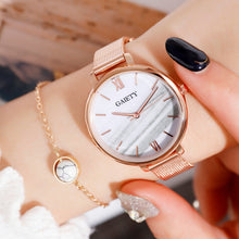 Load image into Gallery viewer, Christmas Gift Gaiety Luxury 2 PCS Set Watch Women Rose Gold Water Drill Bracelet Watch Jewelry Ladies Female Hour Casual Quartz Wristwatches