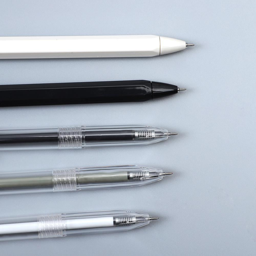 Skhek Back to school supplies 1Pc 0.35Mm 0.5Mm Random Simple STYLE Gel Pen Black Ink For Student Writing Neutral Pen Press School Supplies Kawaii