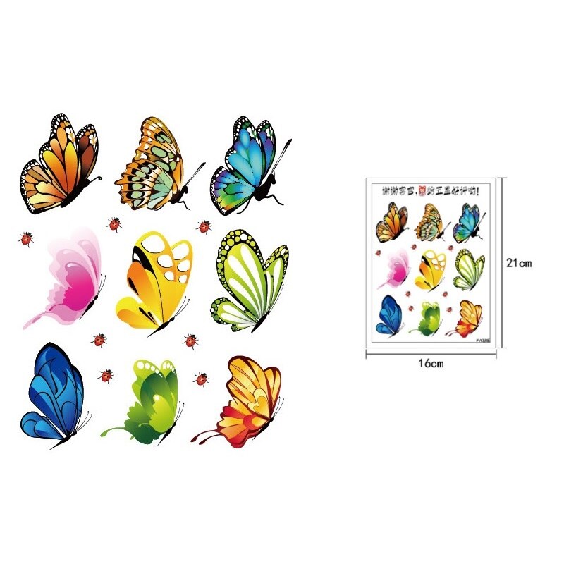 DIY Home Decoration Wall Switch Butterfly Stickers Colorful Label Decor