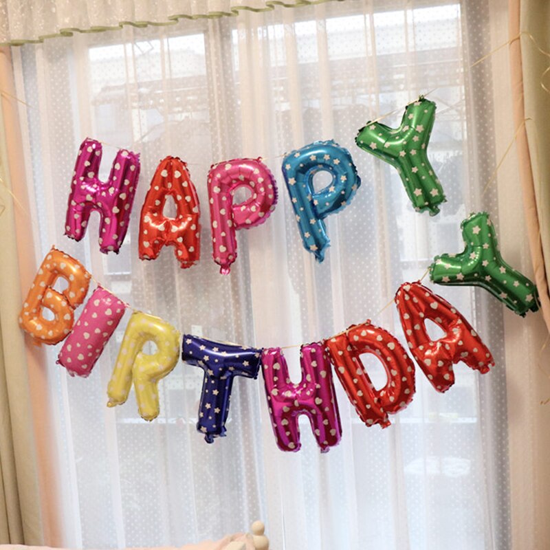Happy Birthday Balloons 16 inch Letters Foil Balloons Birthday Party Decoration Kids Alphabet Air Balloons Baby Shower Supplies