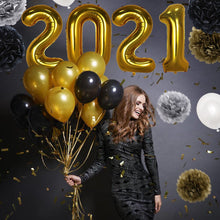 Load image into Gallery viewer, 40 inch aluminum film digital balloon large thin body 2021 new year balloon multi color birthday digital decoration
