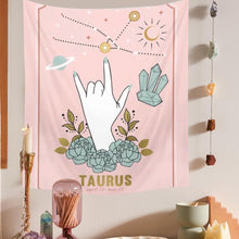 Load image into Gallery viewer, Tarot Tapestry Constelation Tapestry Tarot Card Tapestry Wall Hanging Astrology Divination Mat Sun Moon Wall Decor Magic Hand