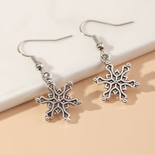 Load image into Gallery viewer, Christmas Gift Vintage Old Antique Silver Bells Snowflake Earring Tree Elk Snowman Earrings Christmas Decorations Happy New Year 2022 Xmas Gift