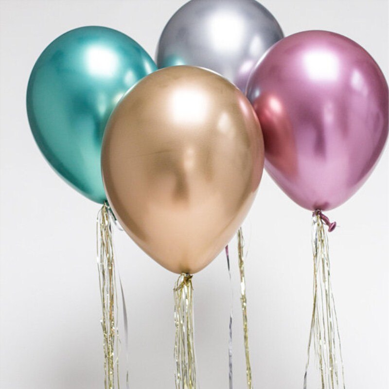 50pcs 12'' Top Quality Metallic Latex Balloon Thick Metal Chrome Alloy Ballon Adult Wedding Birthday Party Decorations Supplies
