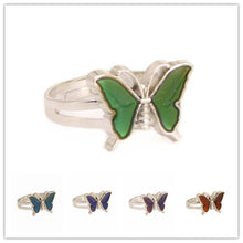 Load image into Gallery viewer, Butterfly Mood Ring Color Change Adjustable Emotion Feeling Changeable Temperature Ring Jewelry For Kids Birthday Wholesale