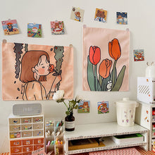 Load image into Gallery viewer, Hanging Cloth Background Fabric Ins Girl Room Decoration Dormitory Bedroom Wall Bedspread Cloth anime tapestry
