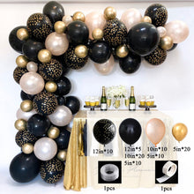 Load image into Gallery viewer, Graduation Party 87pcs DIY Balloon Garland Arch Kit Black Gold Champagne Latex Balloons for 2021 New Year Retirement Graduation Party Decoration