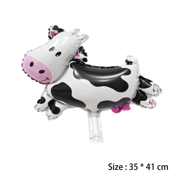 1Set Farm Animal Banner Cow Pig Cake Topper Wrapper Horse Lion Pet Walking Balloons Kids Gift Birthday Party Decoration Supplies